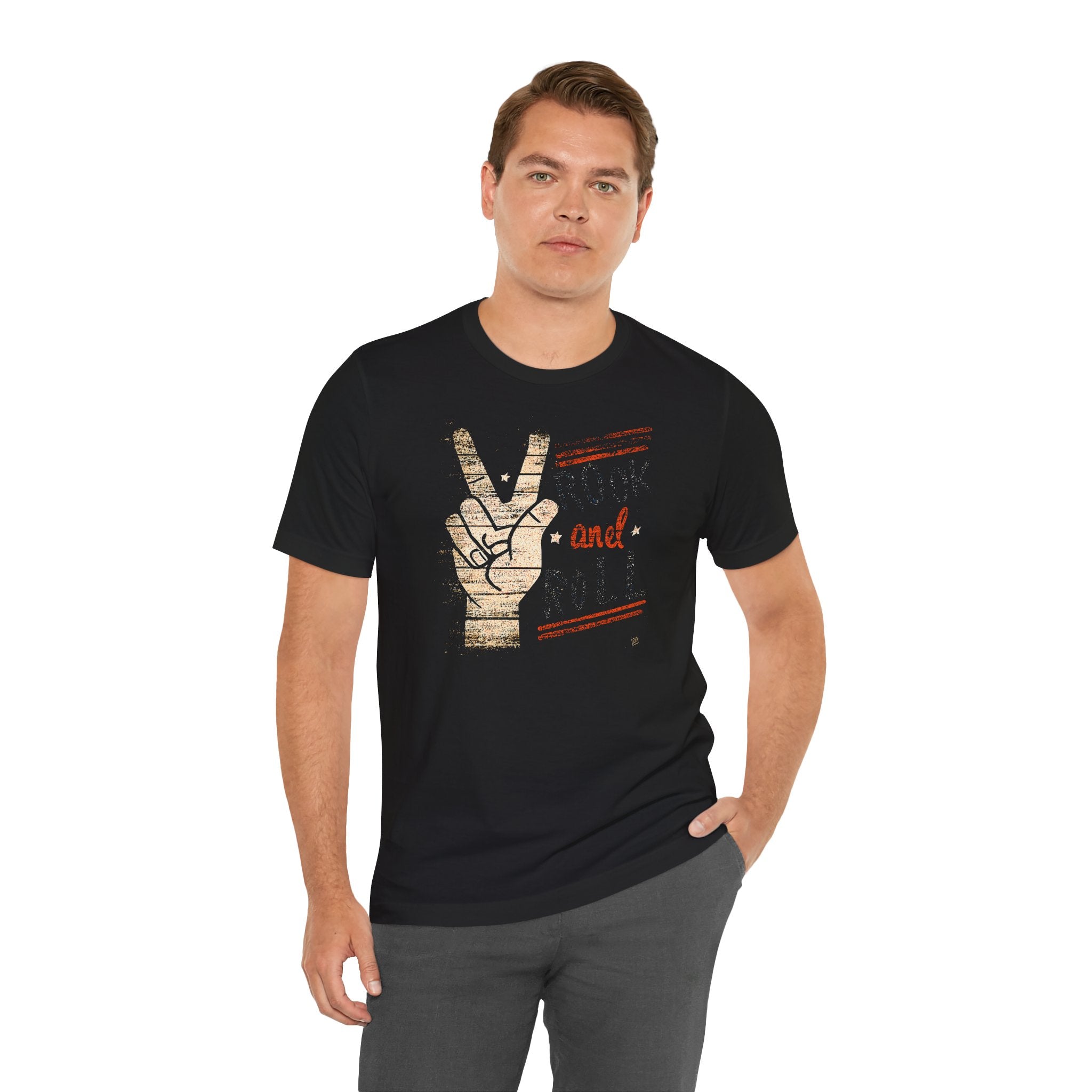 Rock and Roll T-Shirt – Vintage Peace Sign Graphic Tee