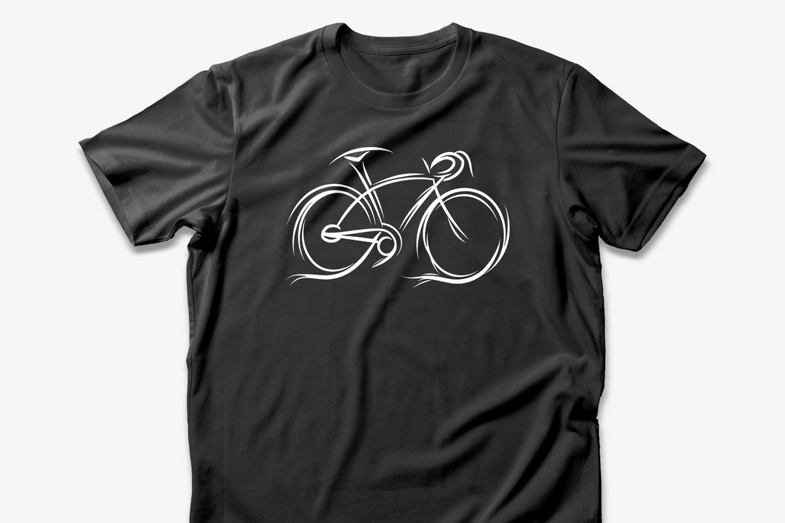 Minimalist Tribal Bike T-Shirt | Artistic Bicycle Design | Perfect Gift for Cycling Enthusiasts