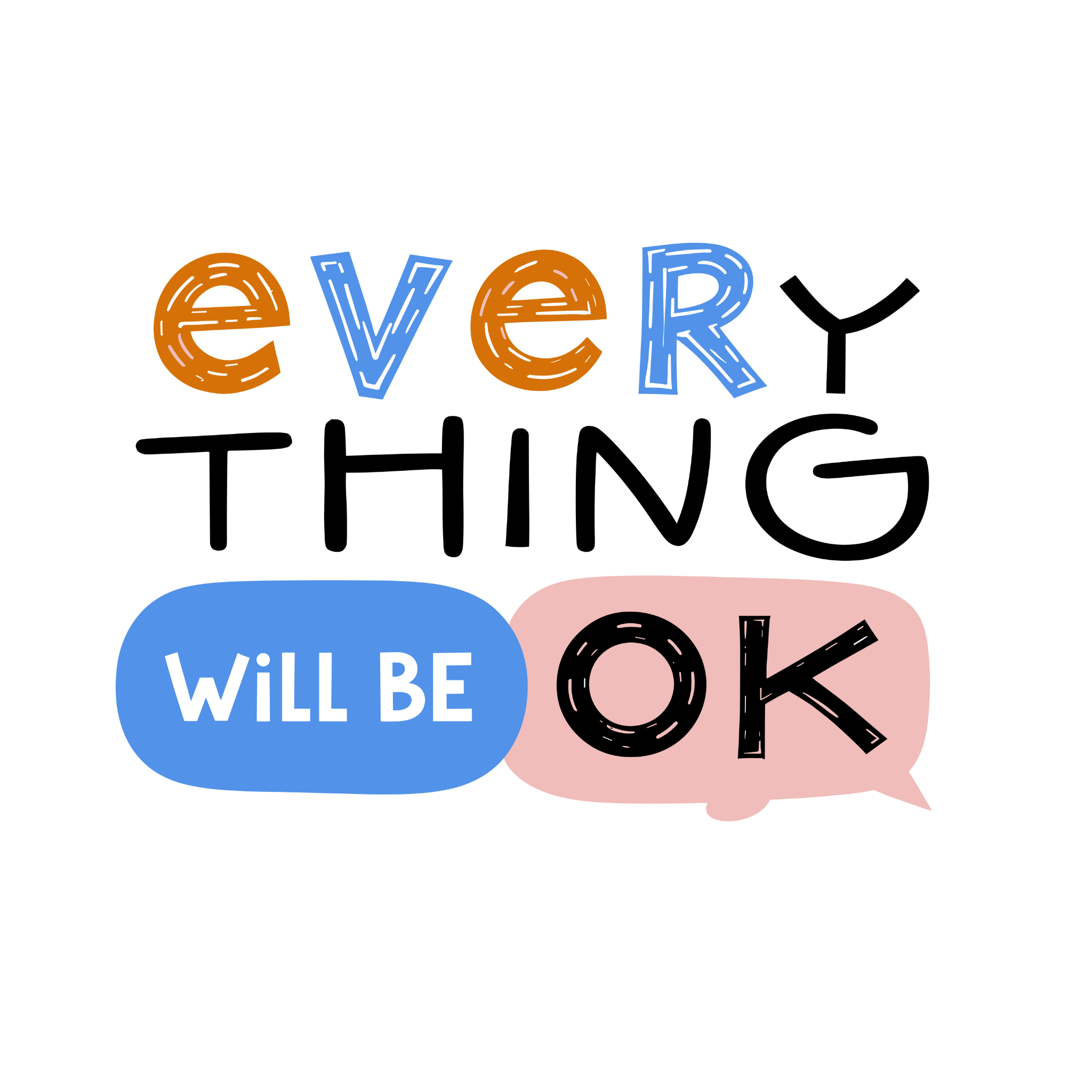 Everything Will Be OK T-Shirt – Positive Quote Graphic Tee | Motivational Gift UK