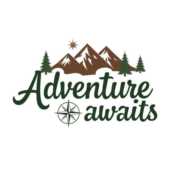 Adventure-Awaits-T-Shirt - Outdoor-Explorer-Tee - Hiking-Graphic-Shirt - Nature-Lover-Apparel - Mountain-Adventurer-Tee - White-Cotton-Unisex-Shirt - Travel-Enthusiast-Gift