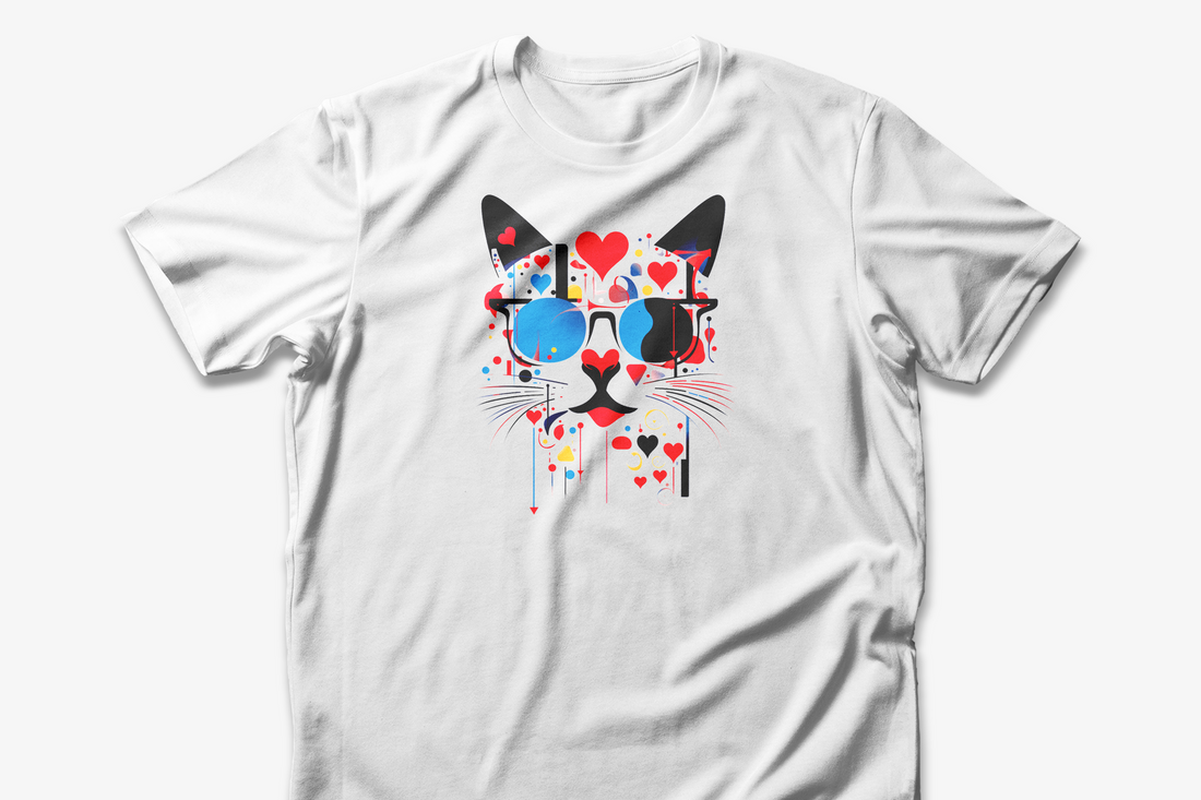 Cat with Sunglasses T-Shirt | Cute Cat Lover Tee | Funky Cat Design Shirt | Gift for Pet Lovers | Stylish and Fun Cat Print Te