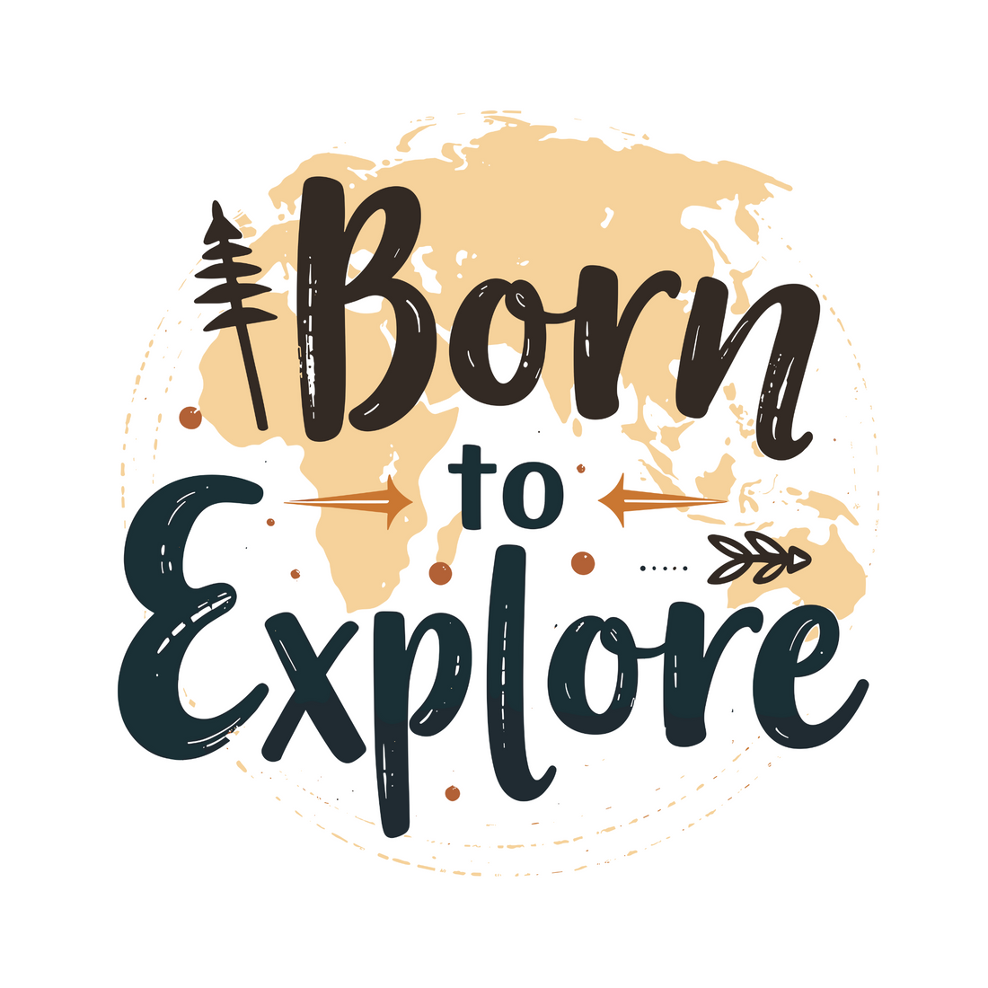 Born-To-Explore-T-Shirt - Adventure-Globe-Graphic-Tee - Travel-Enthusiast-Shirt - Wanderlust-Nomad-Apparel - Outdoor-Explorer-Cotton-Tee