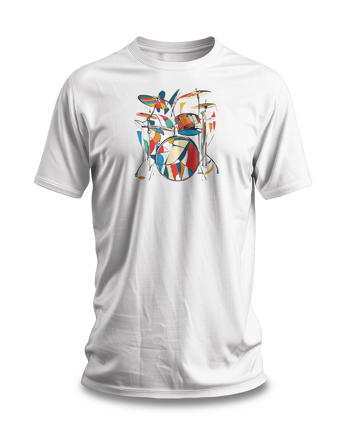 Abstract Drum Set T-shirt | Colorful Music Art Design | Perfect Gift for Drummers