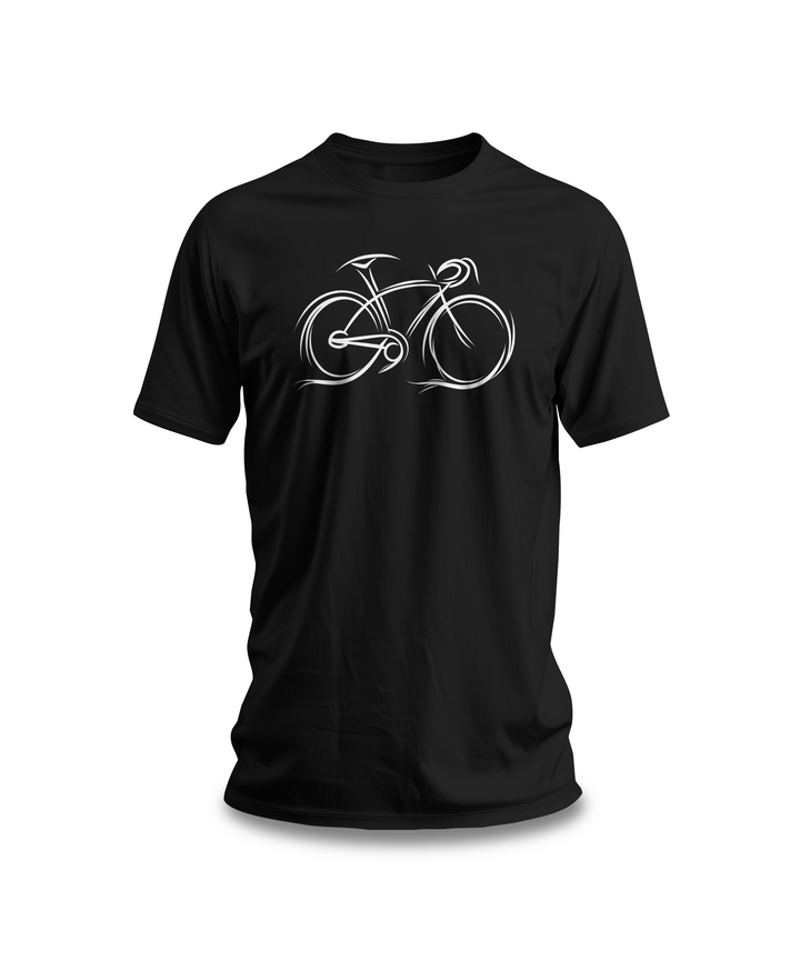 Minimalist Tribal Bike T-Shirt | Artistic Bicycle Design | Perfect Gift for Cycling Enthusiasts