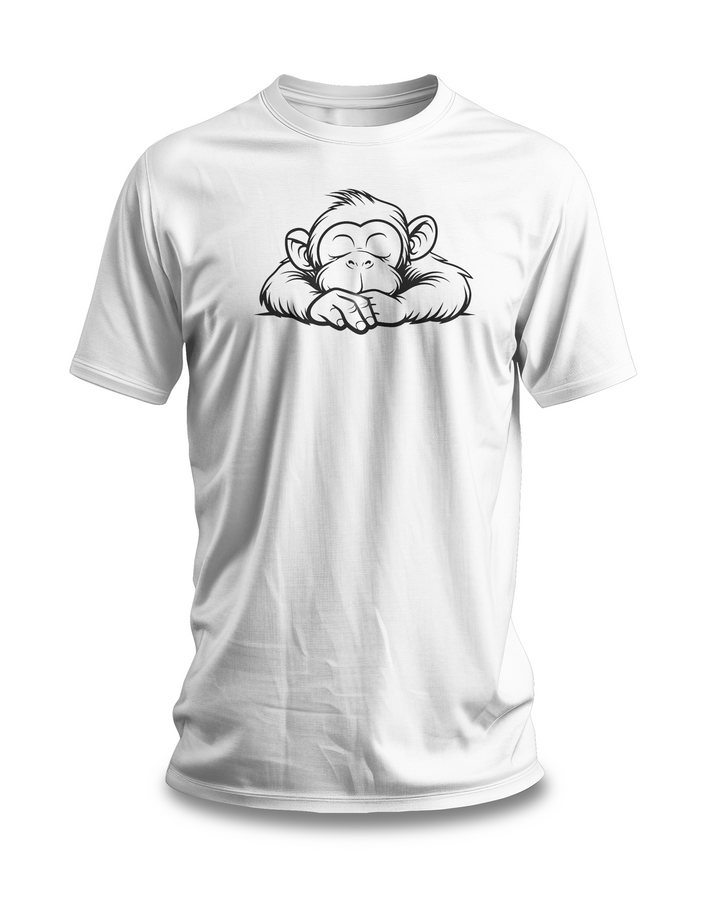 Sleepy Monkey T-shirt | Cute Animal Line Art Design | Fun Gift for Animal Lovers