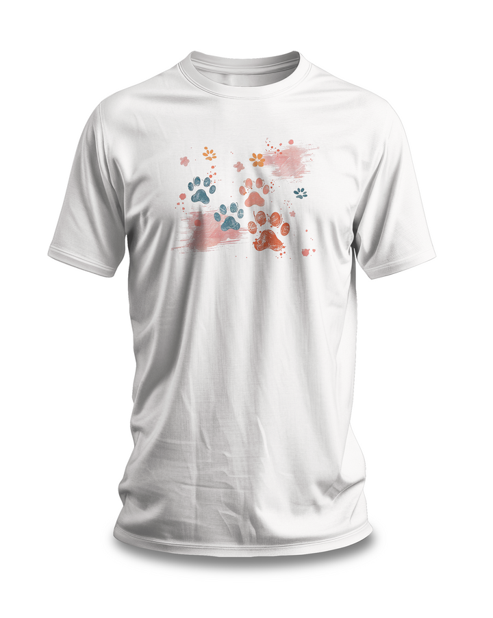 Colorful Paw Print T-shirt | Pet Lover Design | Cute Animal Gift Tee