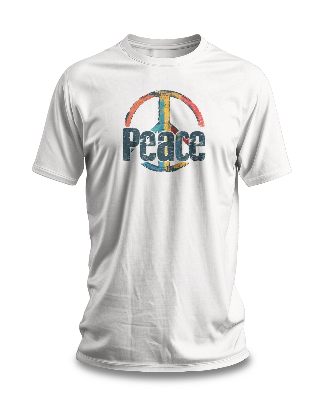 Vintage Peace Symbol T-shirt | Retro Distressed Design | Casual Statement Tee