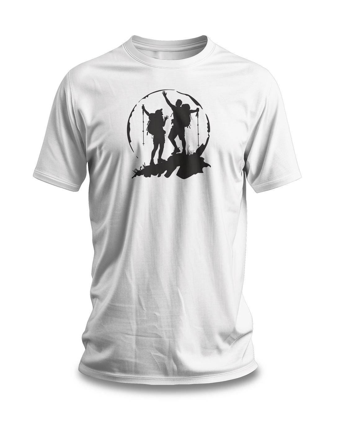 Hiking Adventure T-shirt | Bold Mountain Trek Silhouette Design | Outdoor Enthusiast Gift Tee