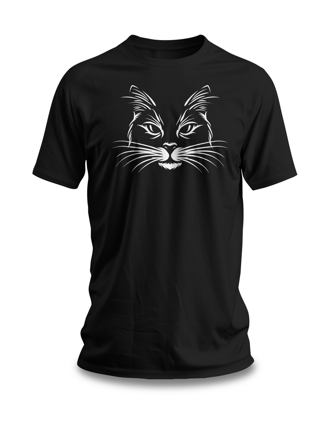 Mystical Cat Face T-shirt | Elegant Feline Design | Perfect Gift for Cat Lovers