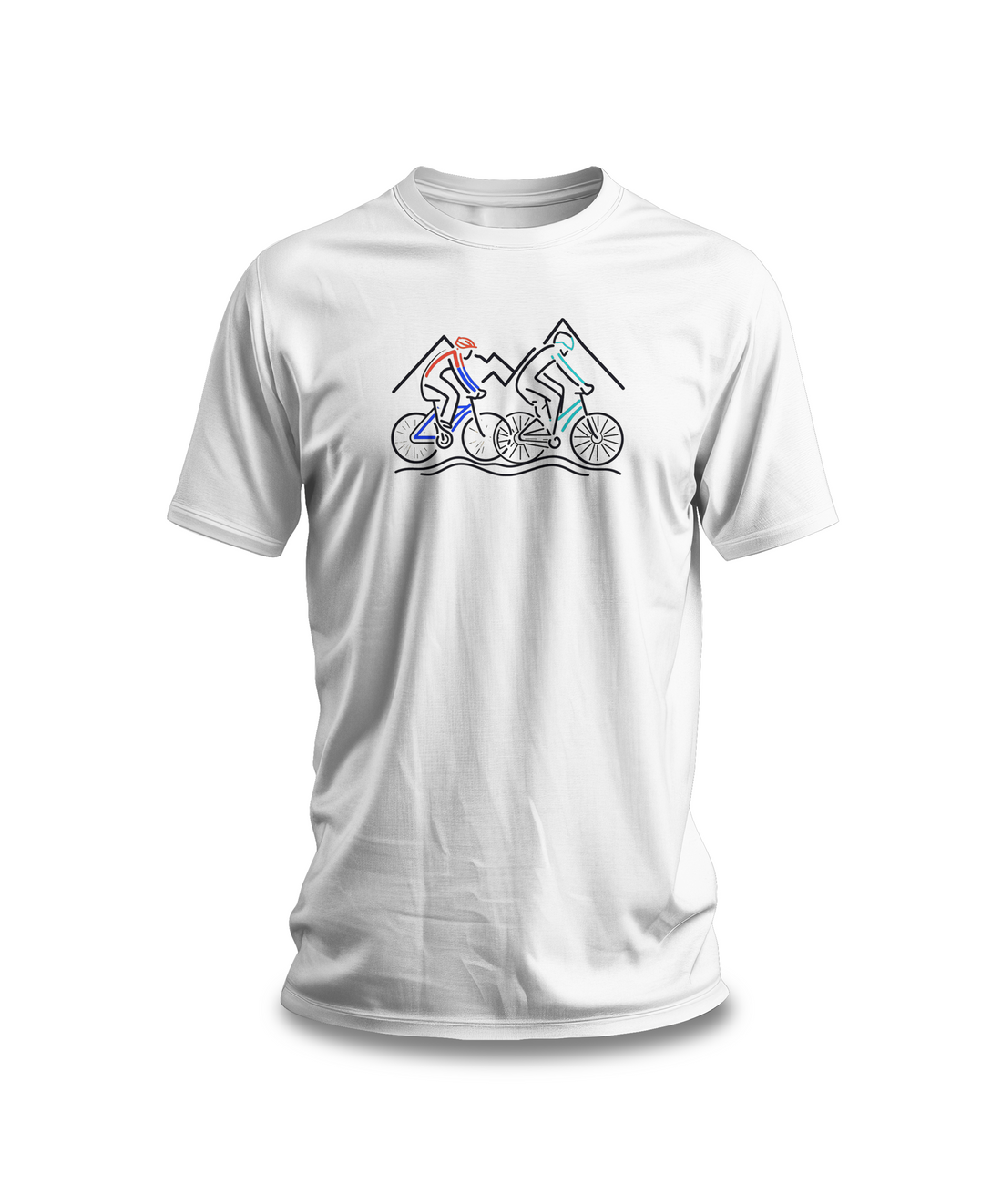 Mountain Biking T-Shirt | Line Art Cyclist Tee | Adventure Cycling Shirt | Minimalist Bike Design | Perfect Gift for Biking Enthusiasts