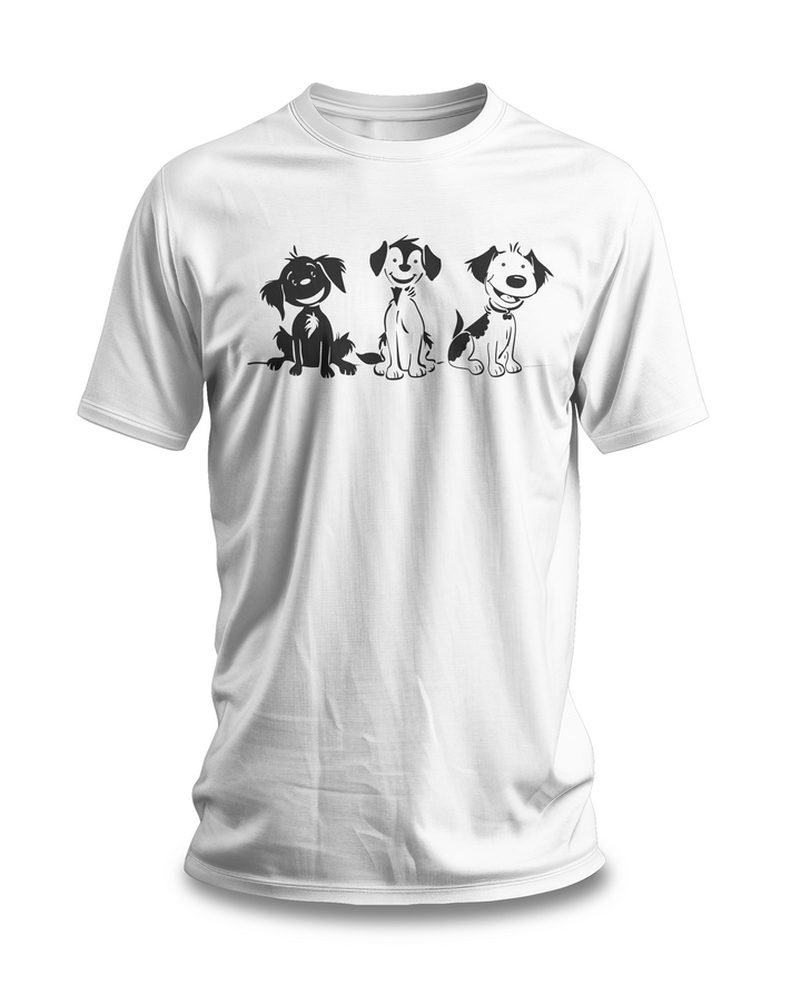 Happy Puppies T-shirt | Cute Dog Trio Design | Fun Gift for Dog Lovers