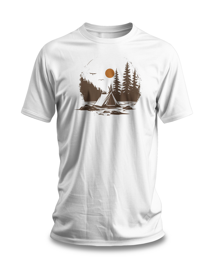 Rustic Camping Adventure T-shirt | Forest Tent Design | Nature Lover Gift Tee