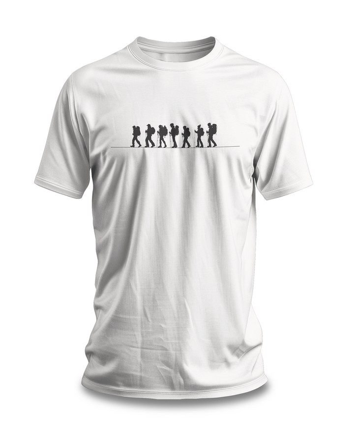 Minimalist Hiking T-shirt | Adventure Silhouette Design | Hiker Gift Tee