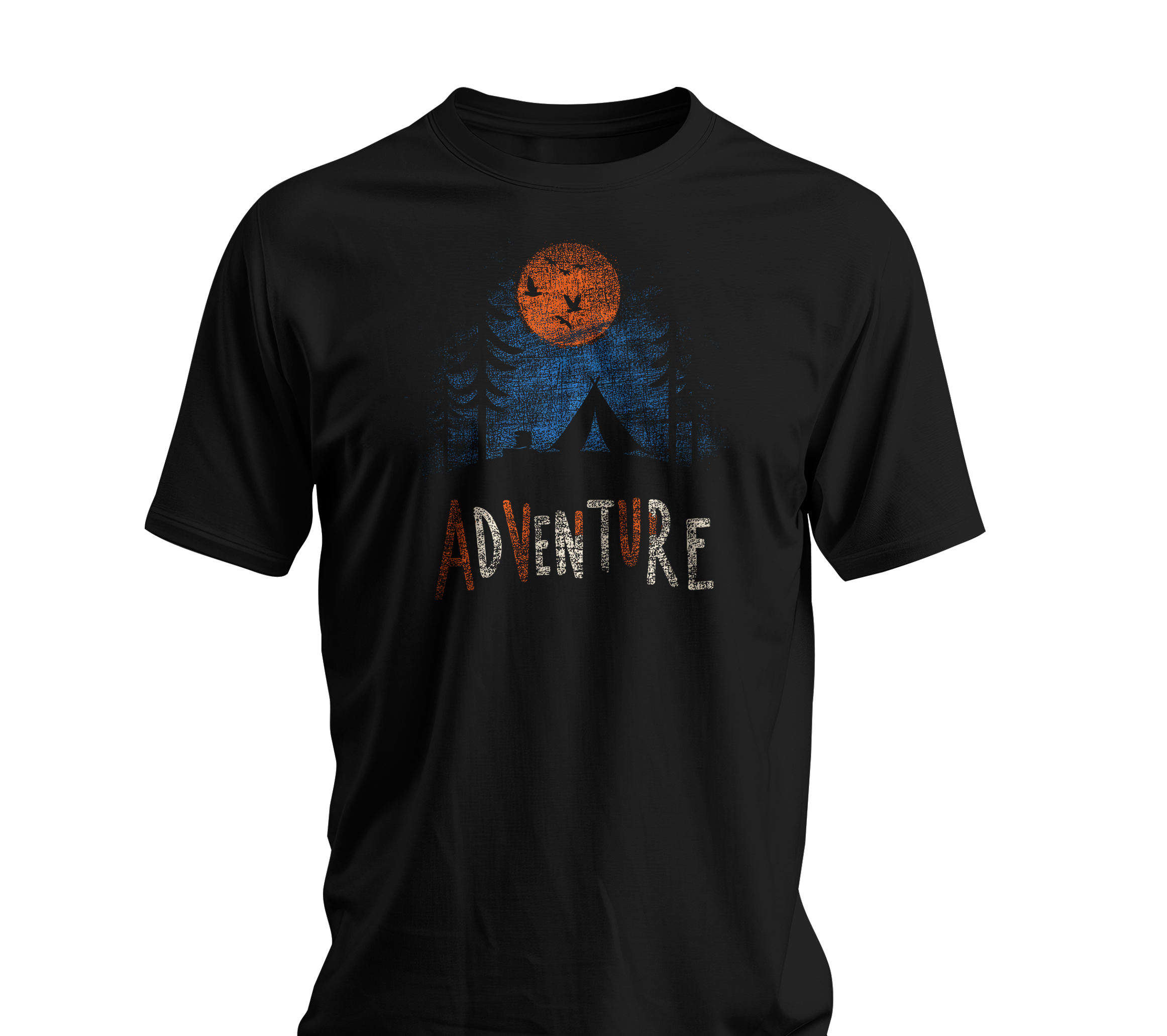 Adventure T-Shirt – Camping Tent & Moon Graphic Tee UK