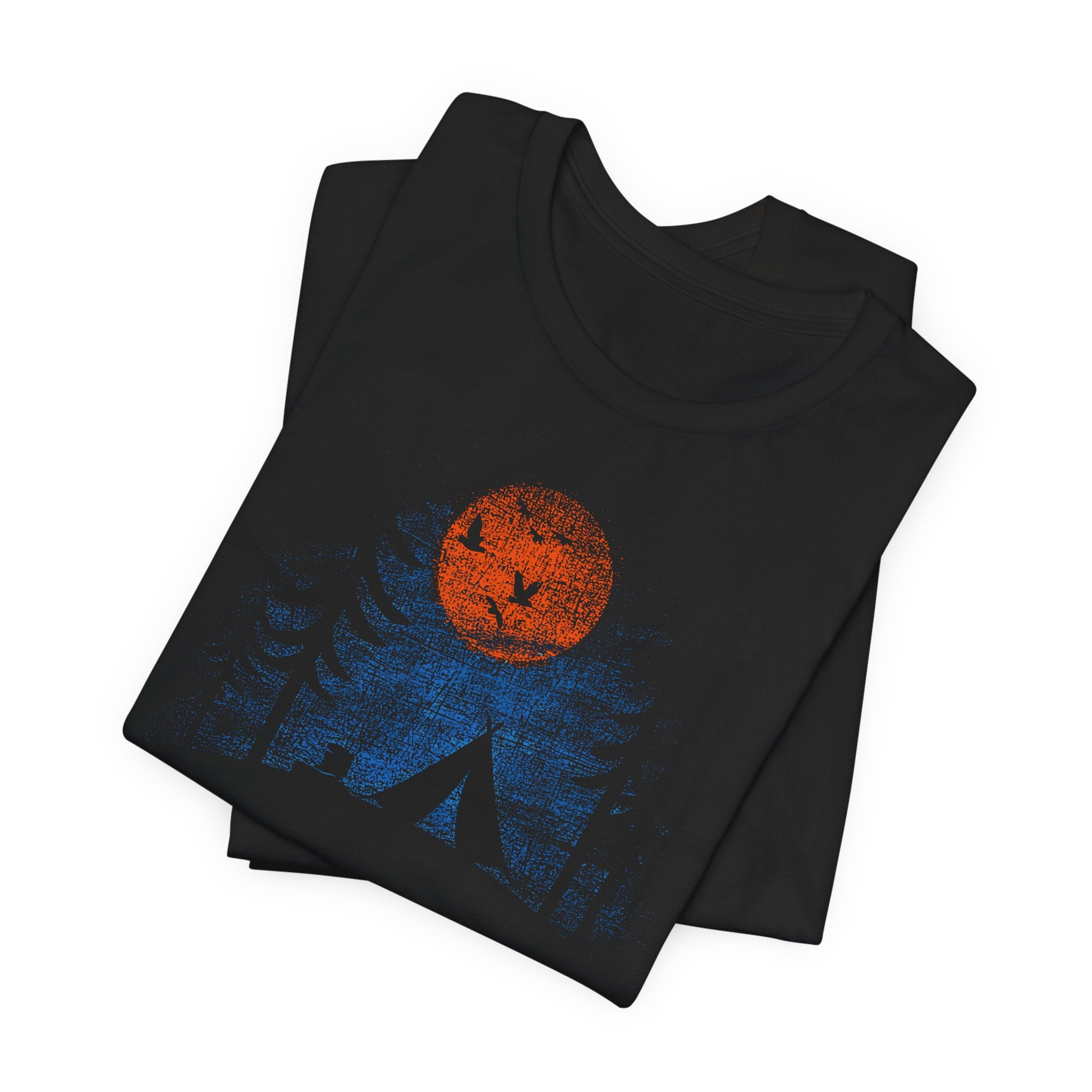 Adventure T-Shirt – Camping Tent & Moon Graphic Tee UK
