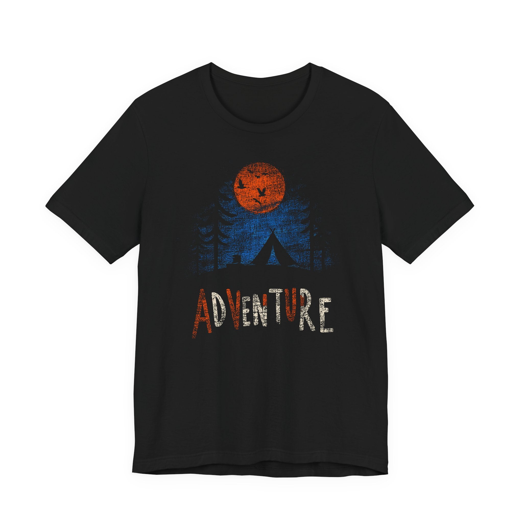 Adventure T-Shirt – Camping Tent & Moon Graphic Tee UK