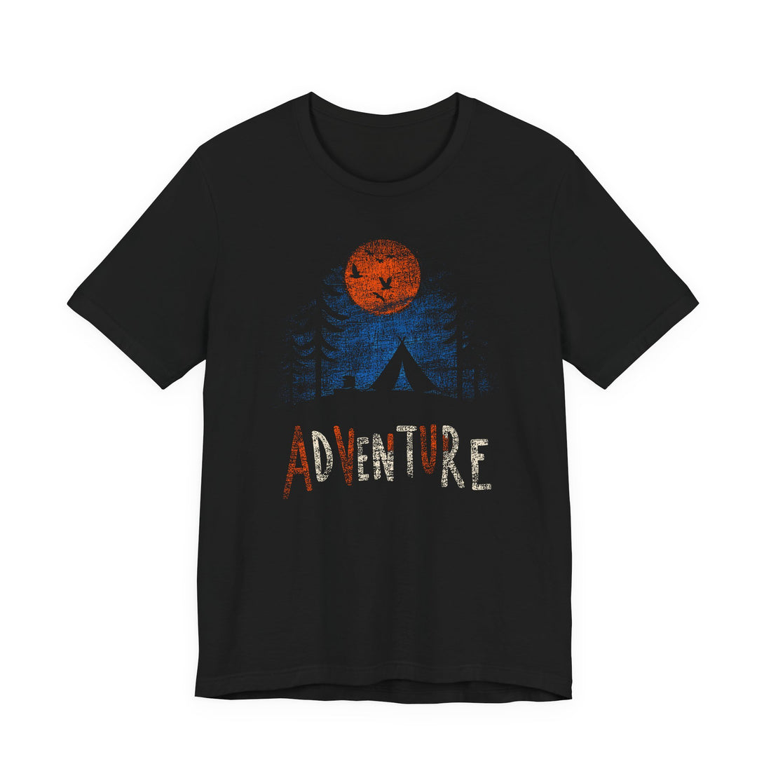 Adventure T-Shirt – Camping Tent & Moon Graphic Tee UK
