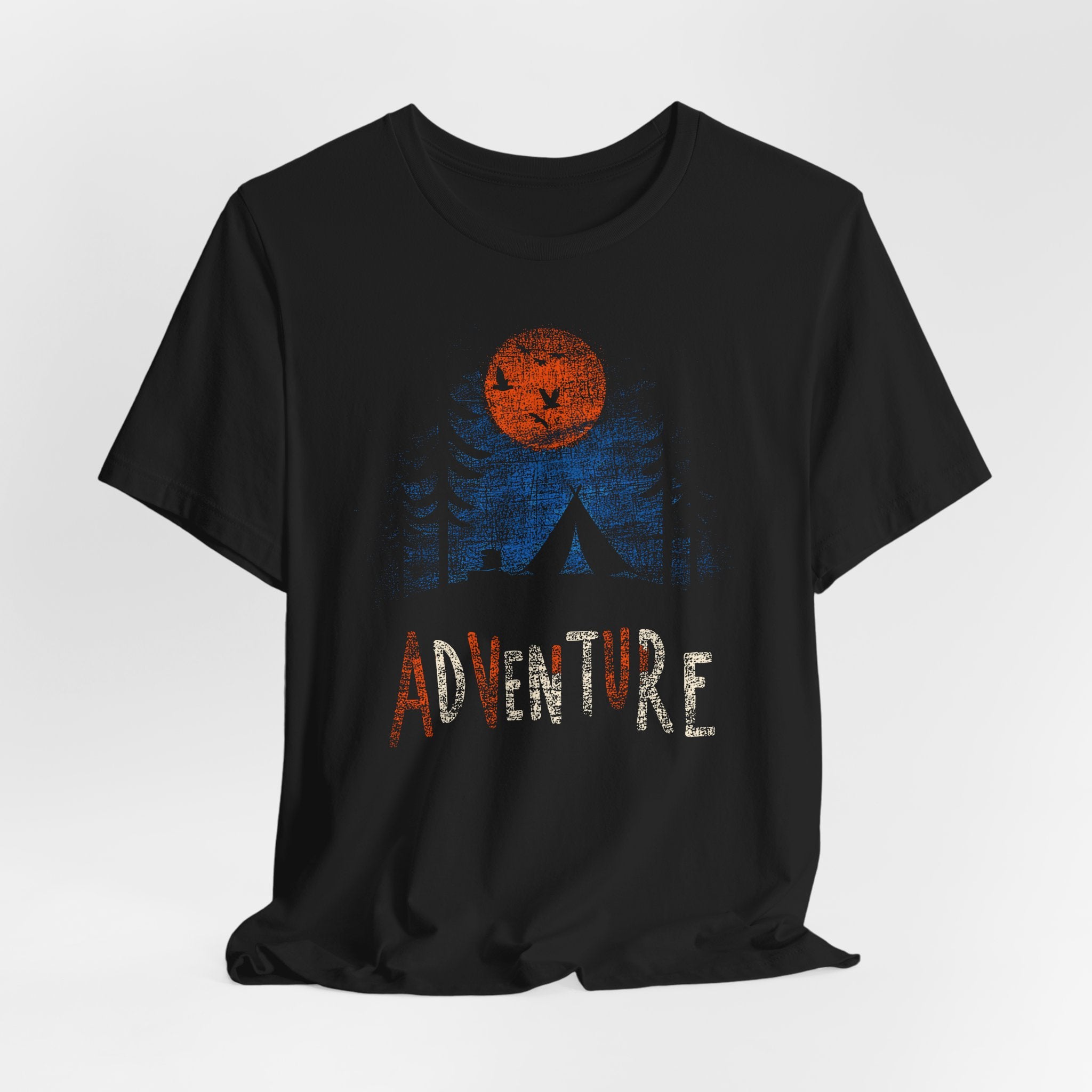 Adventure T-Shirt – Camping Tent & Moon Graphic Tee UK