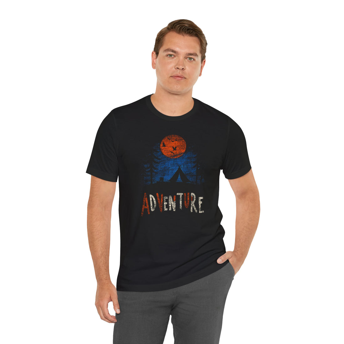 Adventure T-Shirt – Camping Tent & Moon Graphic Tee UK