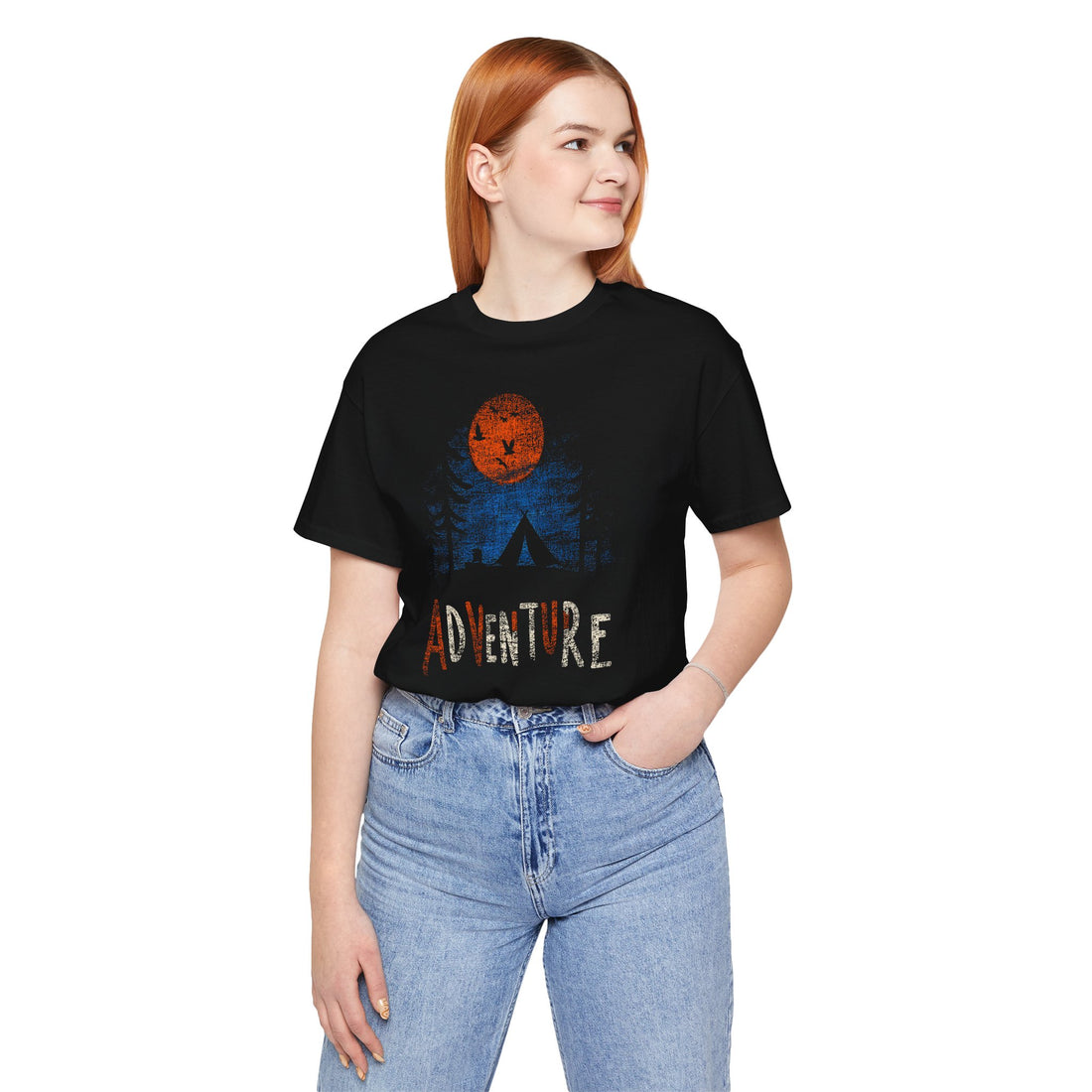 Adventure T-Shirt – Camping Tent & Moon Graphic Tee UK