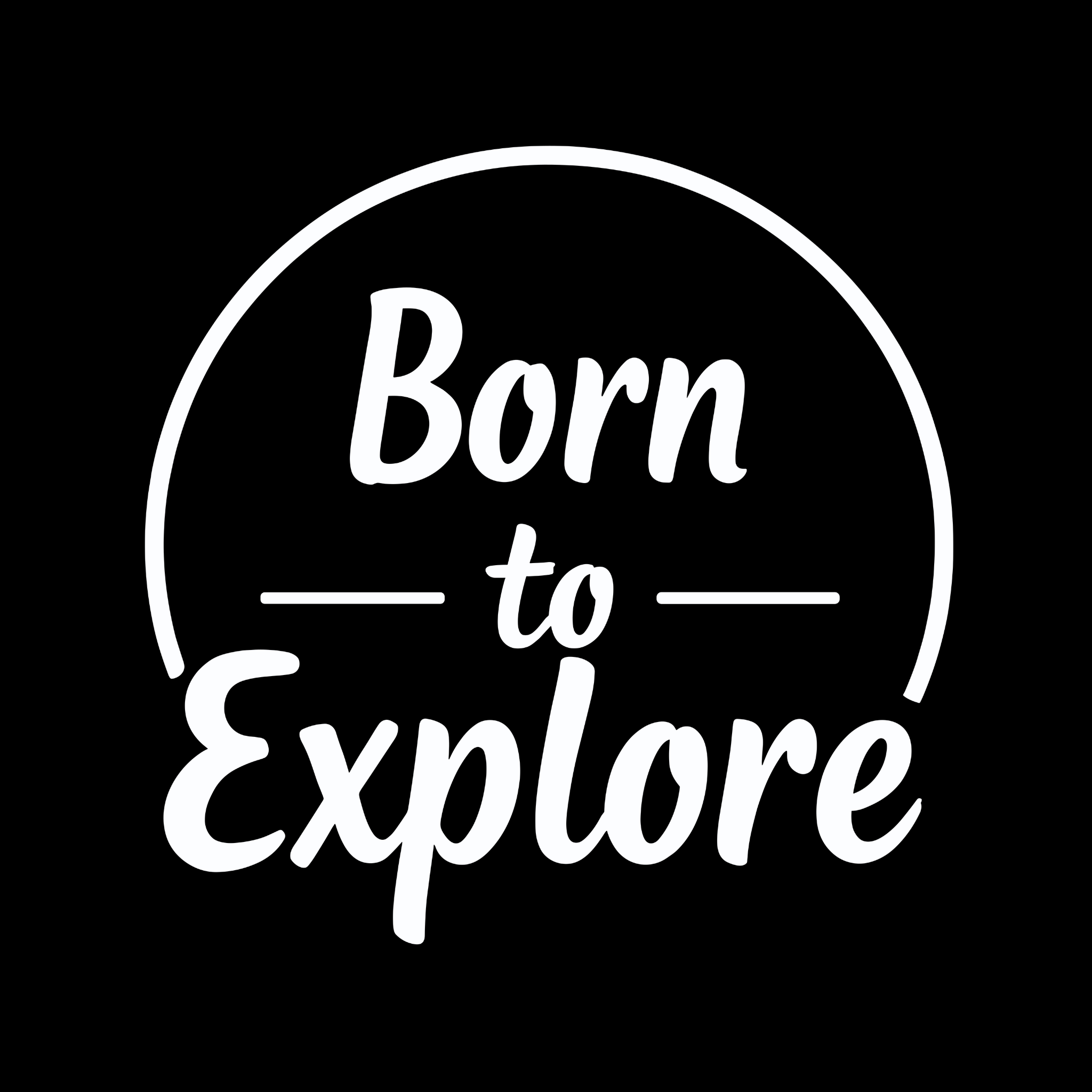 Black adventure t-shirt with “Born to Explore” minimalist typography design
