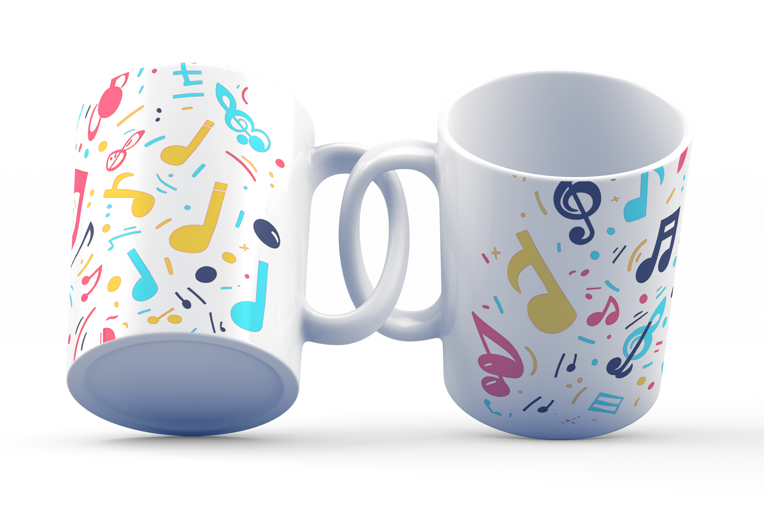 Colourful music notes mug for coffee or tea lovers