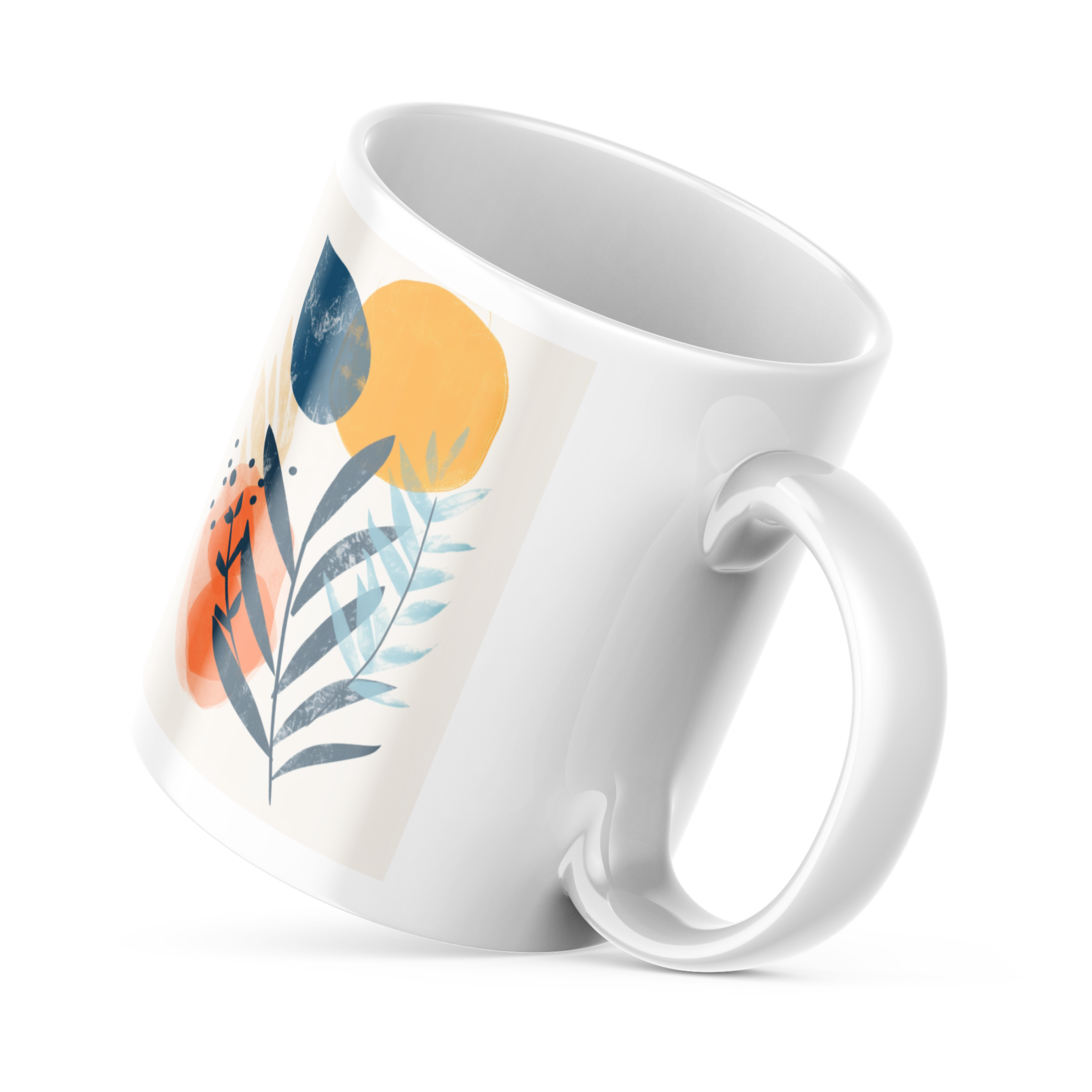 Abstract art mug with “Create Your Future” motivational quote