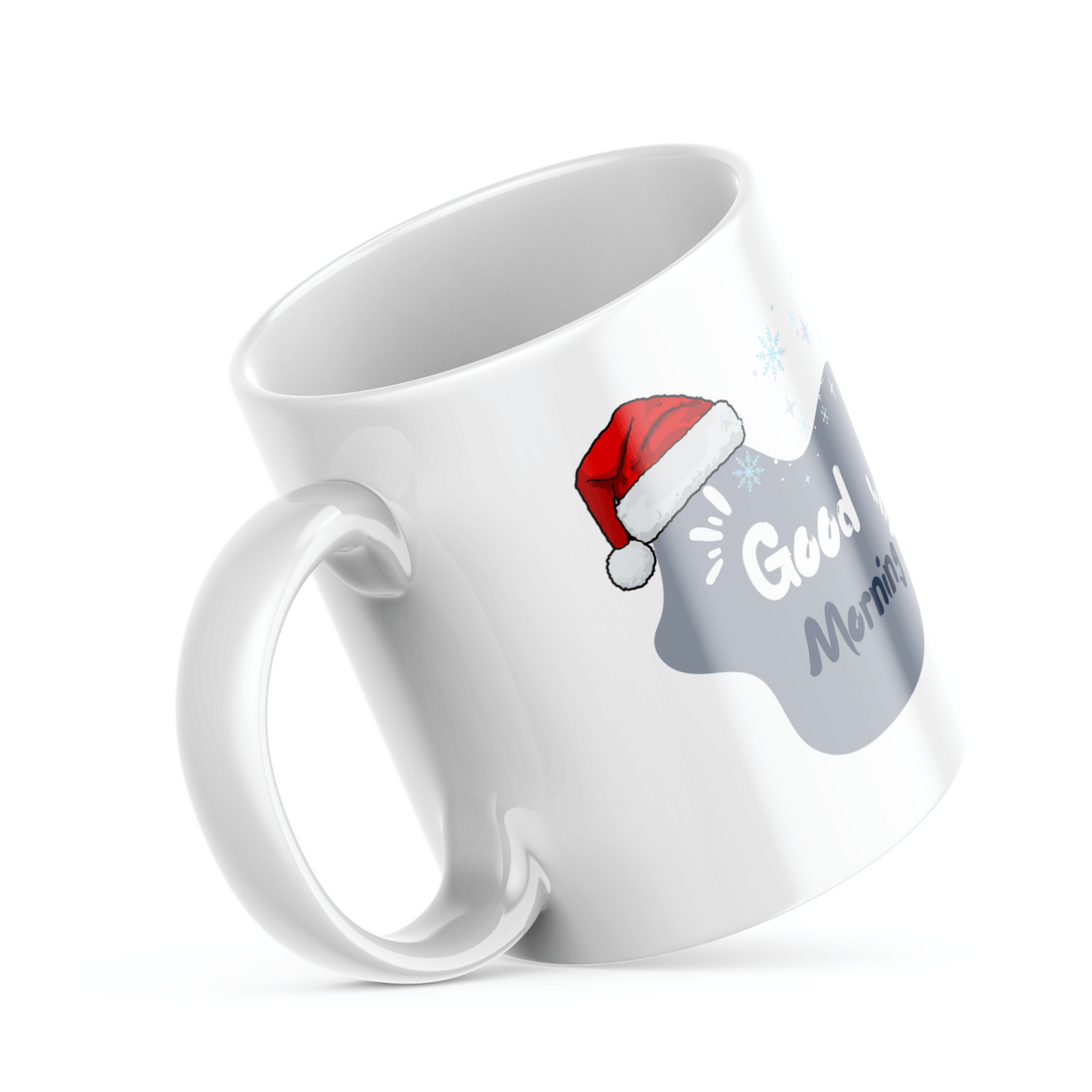 Festive Good Morning Mug Set | Christmas Tree & Santa Hat Design | Holiday Cheer for Coffee Lovers