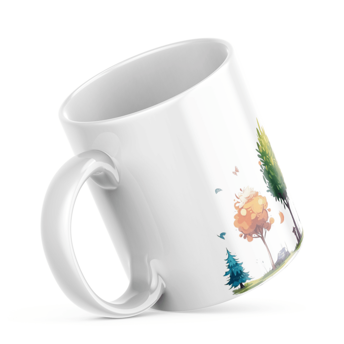 Good Morning Autumn Trees Mug Set | Cozy Fall Vibes | Colorful Autumn Forest Design