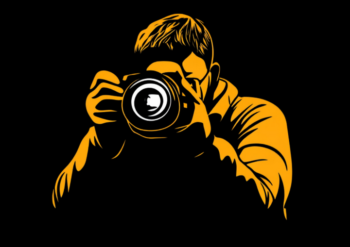 Photographer Graphic T-Shirt | Black Cotton Tee with Bold Yellow Camera Design | Stylish and Comfortable Unisex Shirt