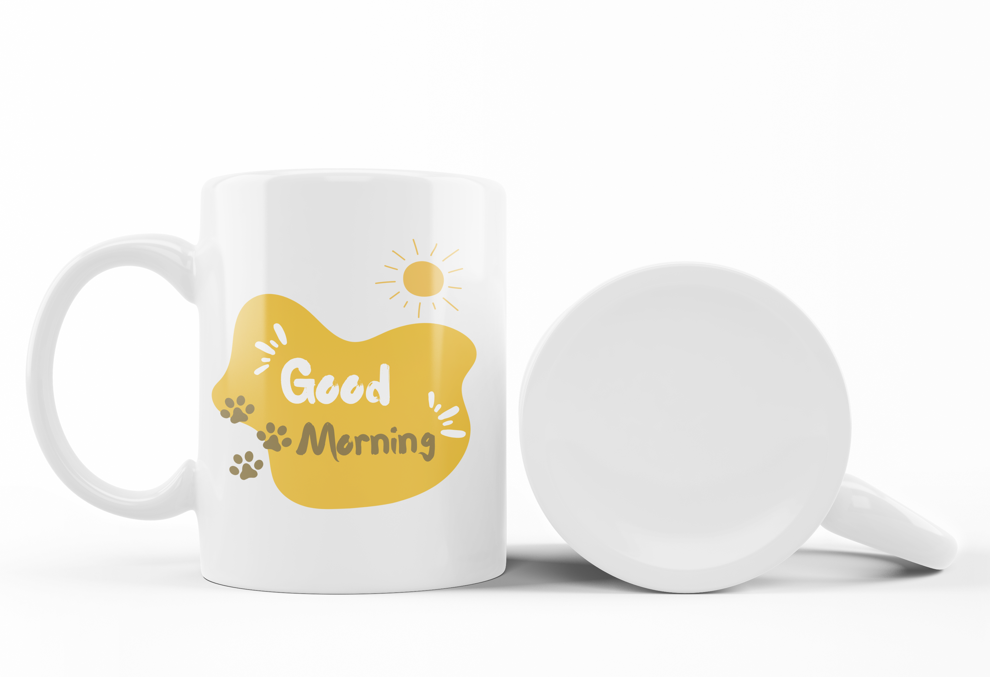 Minimalist cat mug in eco box, modern cat lover gift