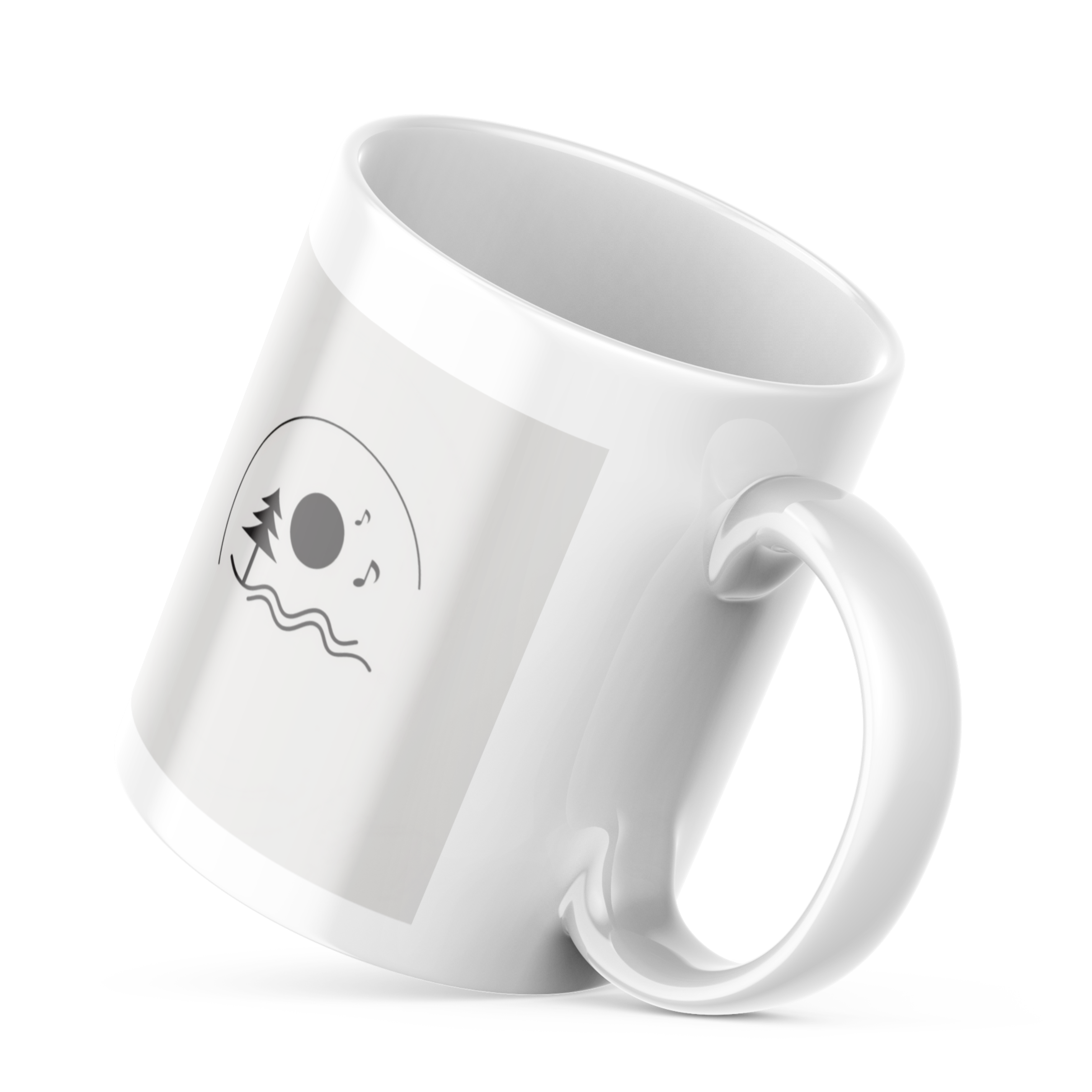 White ceramic mug with minimalist Nature Lover design