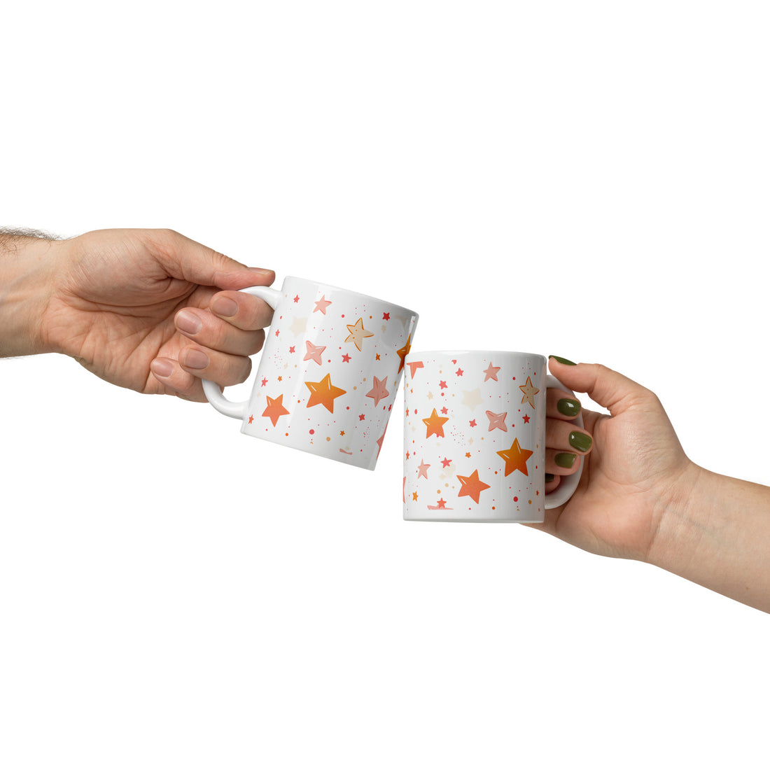  Handle closeup of pastel stars ceramic mug 11oz
