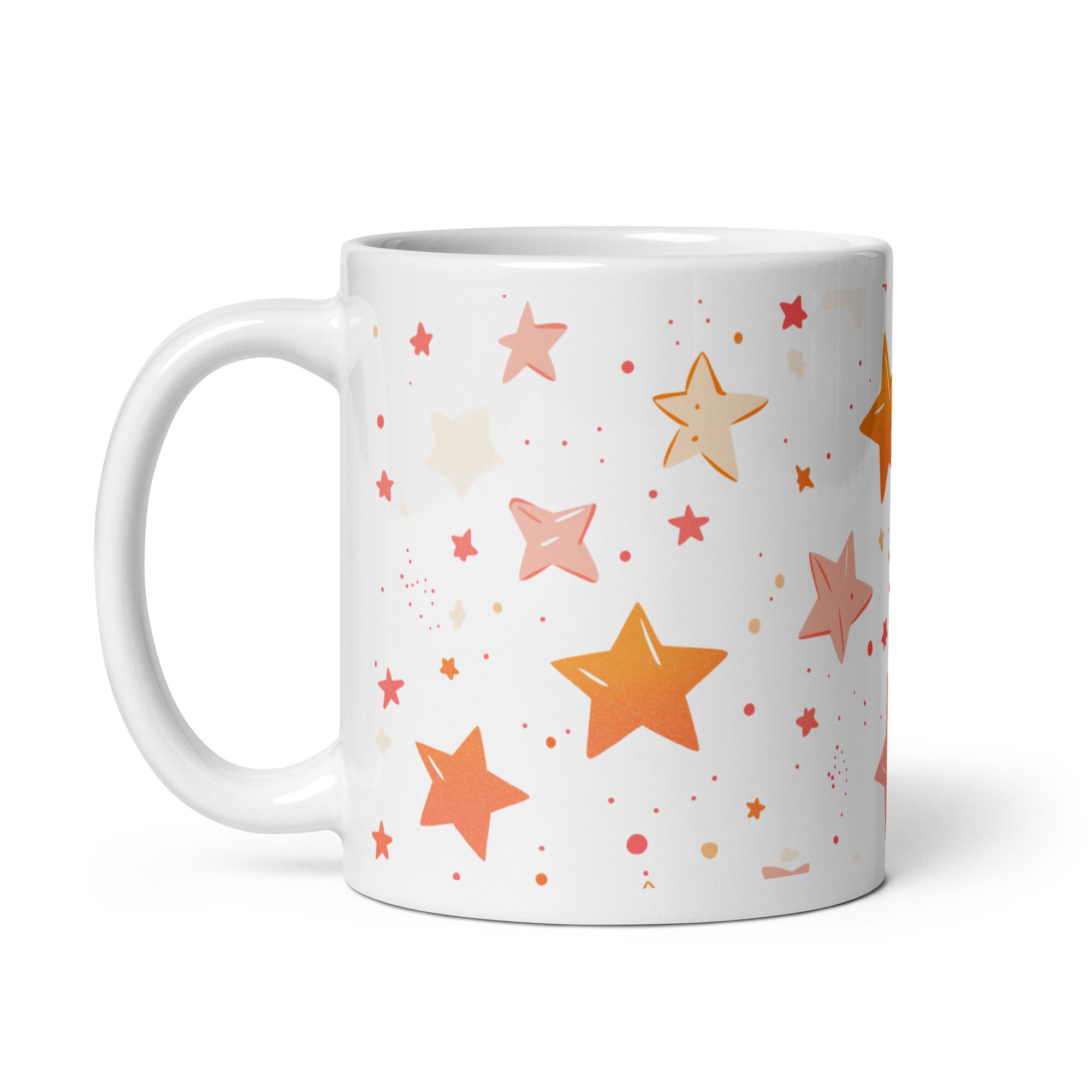Detailed view of cute pastel star mug for kids and her