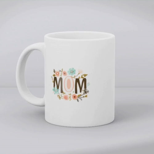 Ceramic mug with pastel flower design for mum