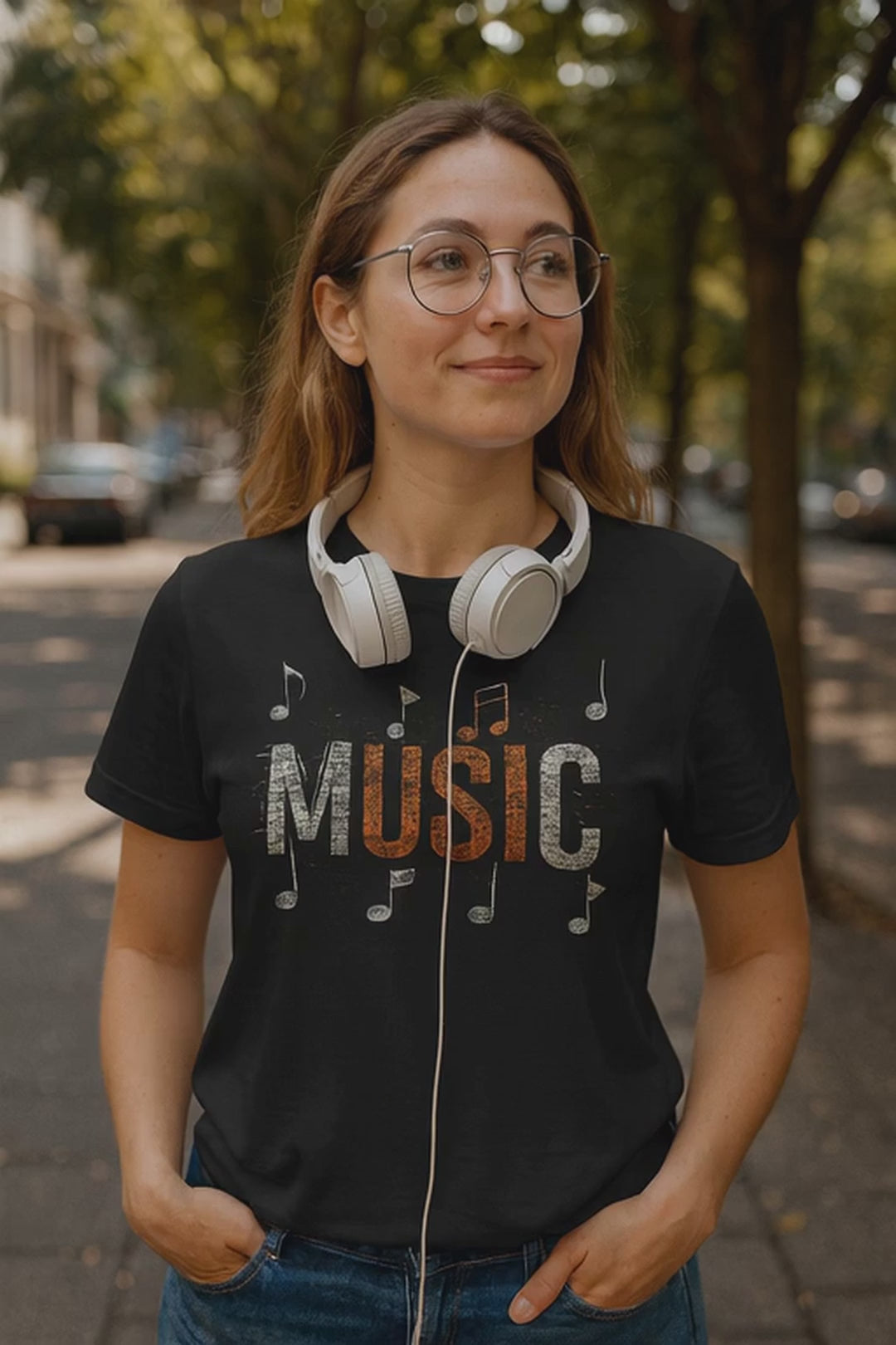 Artistic Music Notes T-Shirt – Hand-Drawn Musician Graphic Tee