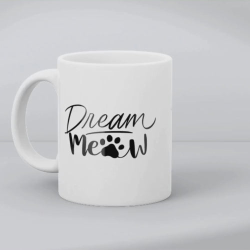 Cat Lovers Mug 11oz – Dream Meow Coffee Cup Gift with Sleeping Kitty Design