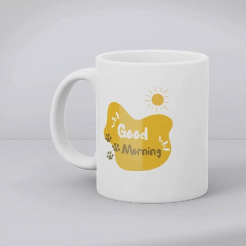 Minimalist cat mug in eco box, modern cat lover gift