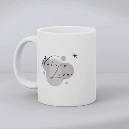 Minimalist outdoor lover mug – black and white eco-friendly cup