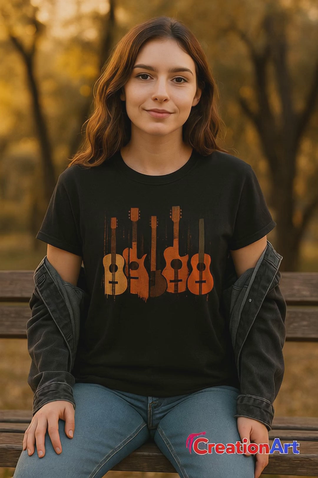 Guitar Silhouette T-Shirt – Vintage Music Graphic Tee