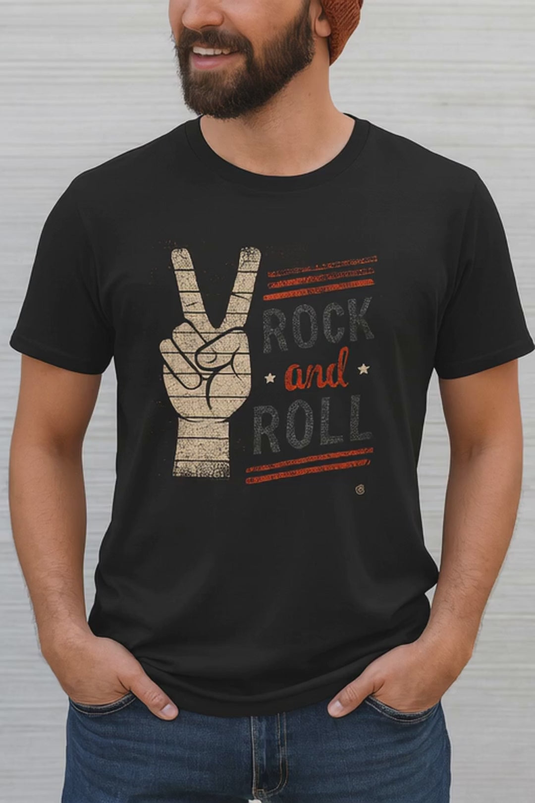 Rock and Roll T-Shirt – Vintage Peace Sign Graphic Tee