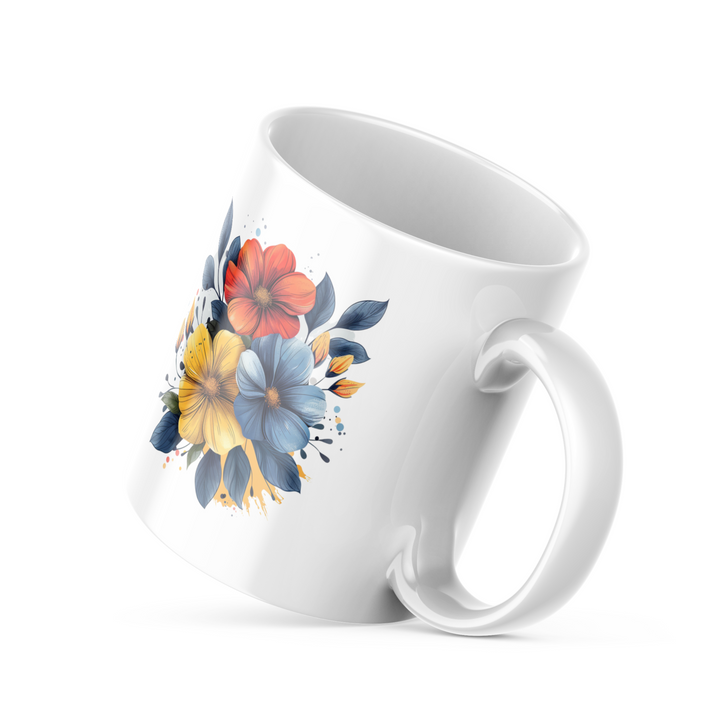 Bright Floral Good Morning Mug Set | Colorful Blooms & Cheerful Greeting | Perfect Gift for Nature Lovers