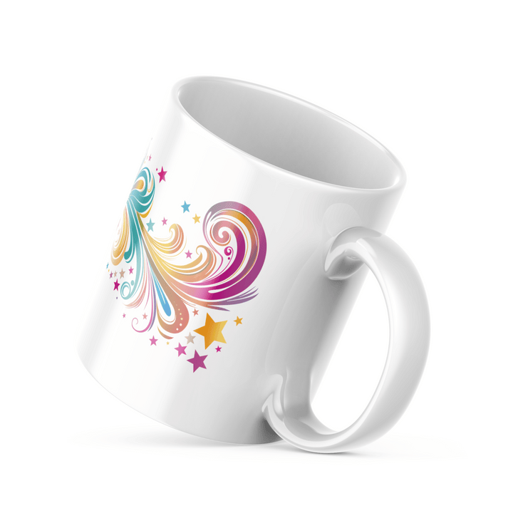 Vibrant Swirl & Stars Mug Set | Colorful Abstract Coffee Cups | Perfect for Creative Spirits