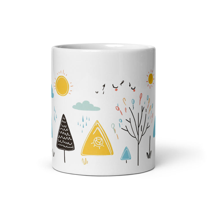 Whimsical Nature-Inspired Mug - Minimalist Outdoors Design