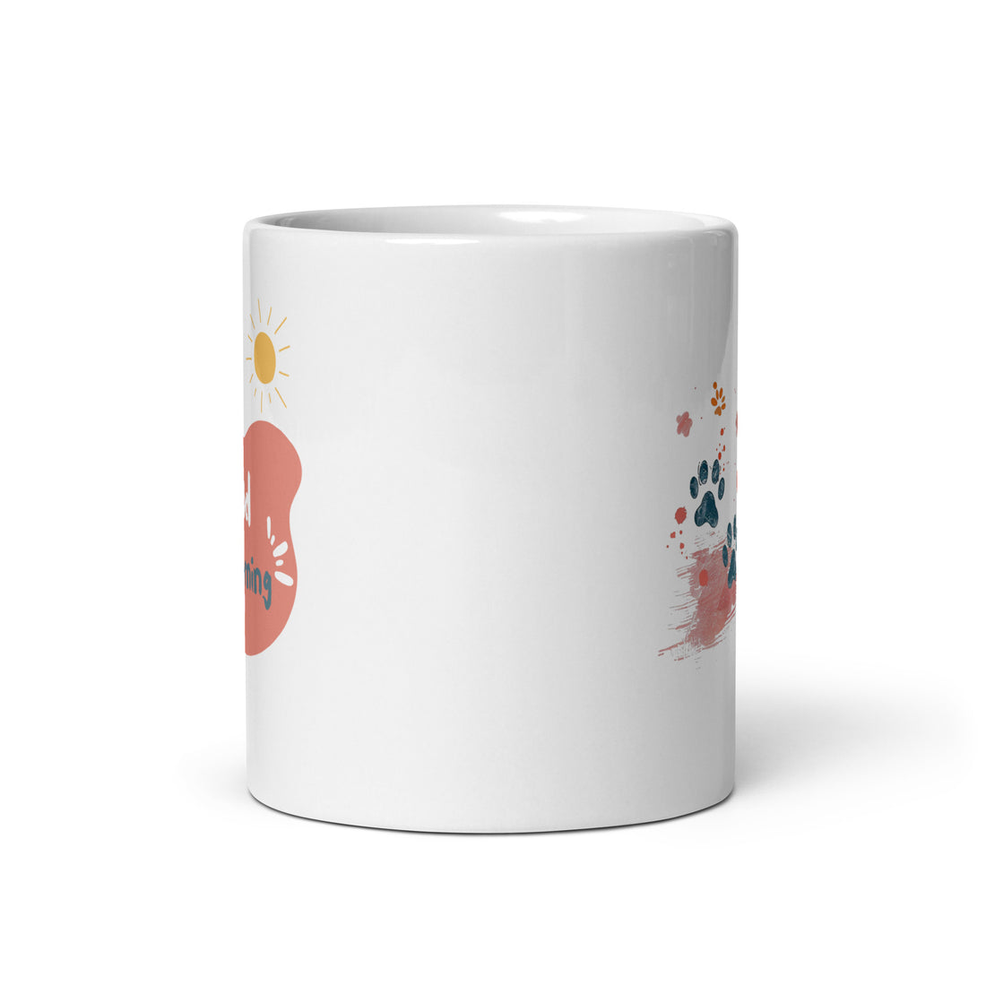 Good Morning Paw Print Mug Set | Colorful Pet Lover’s Mugs | Animal Lover Gift