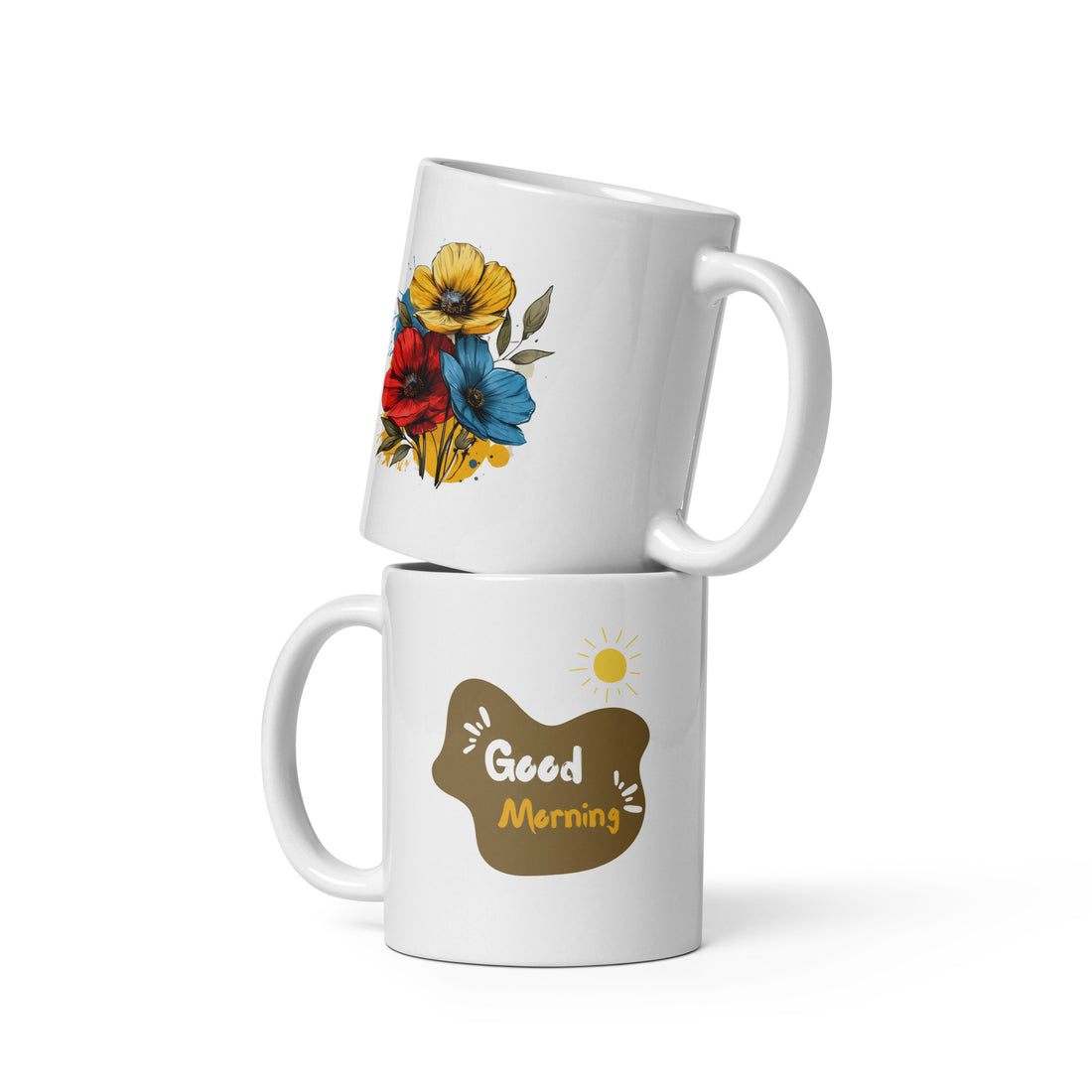 Vintage Wildflower Mug Set | Bold Floral Design | Colorful Good Morning Mugs