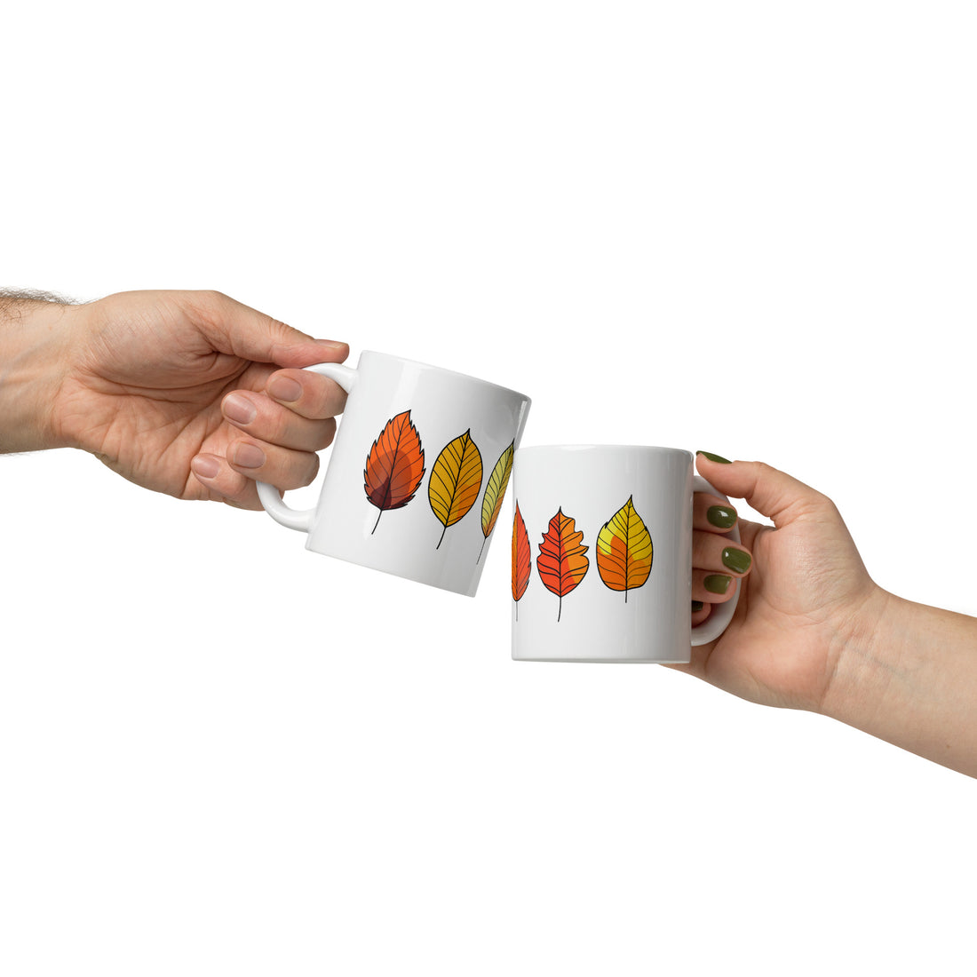 Autumn Leaves Mug Set | Fall Season Inspired Drinkware | Cozy Coffee Mugs for Fall Lovers