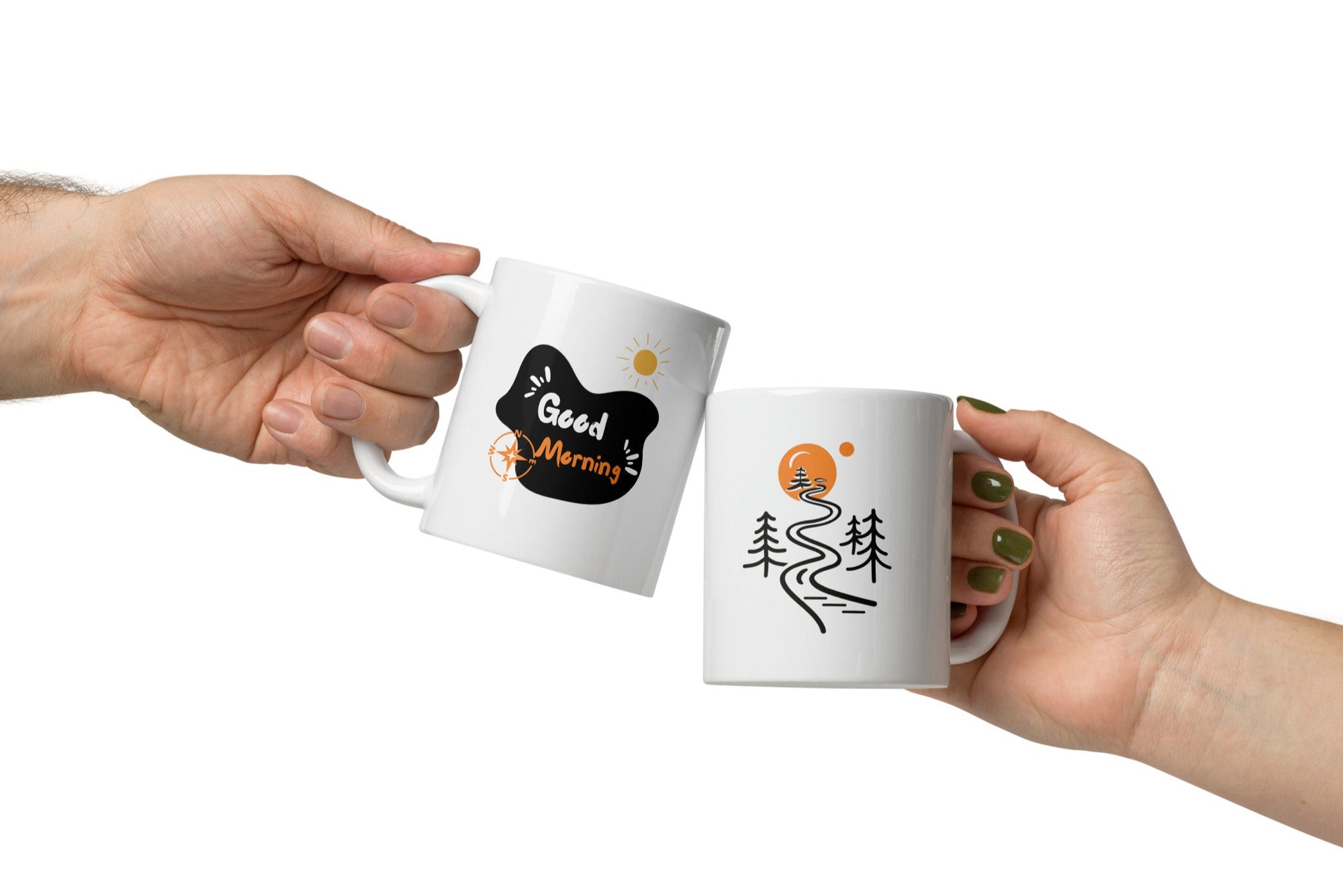 Minimalist mountain path coffee mug – perfect for outdoor lovers