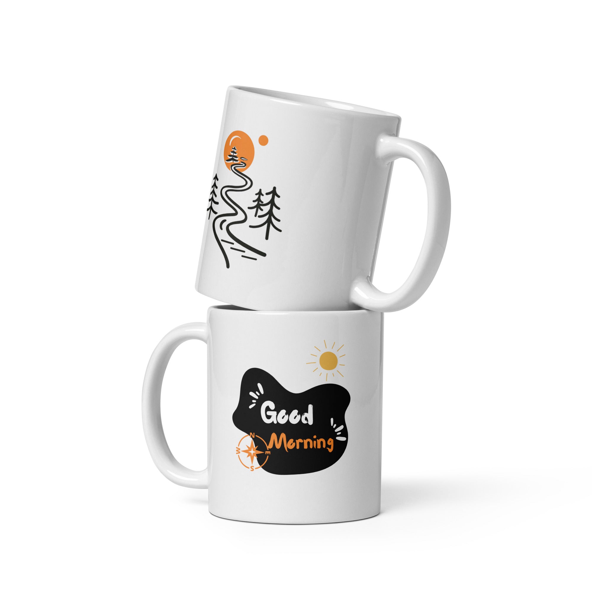 Minimalist mountain path coffee mug – perfect for outdoor lovers