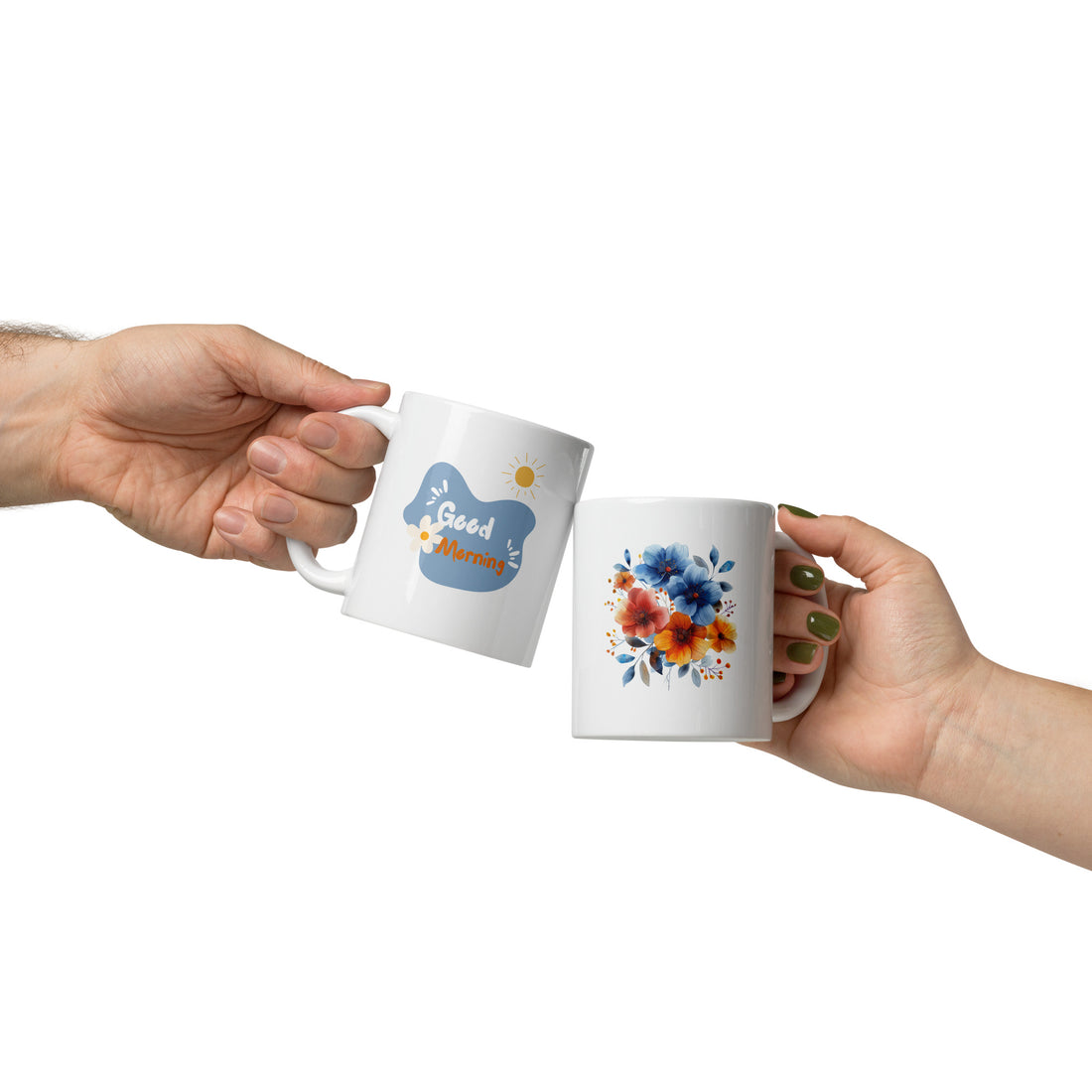 Good Morning Floral Mug Set | Beautiful Flower Design | Start Your Day with Nature’s Beauty